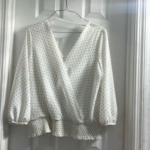 women’s blouse white and black extra large